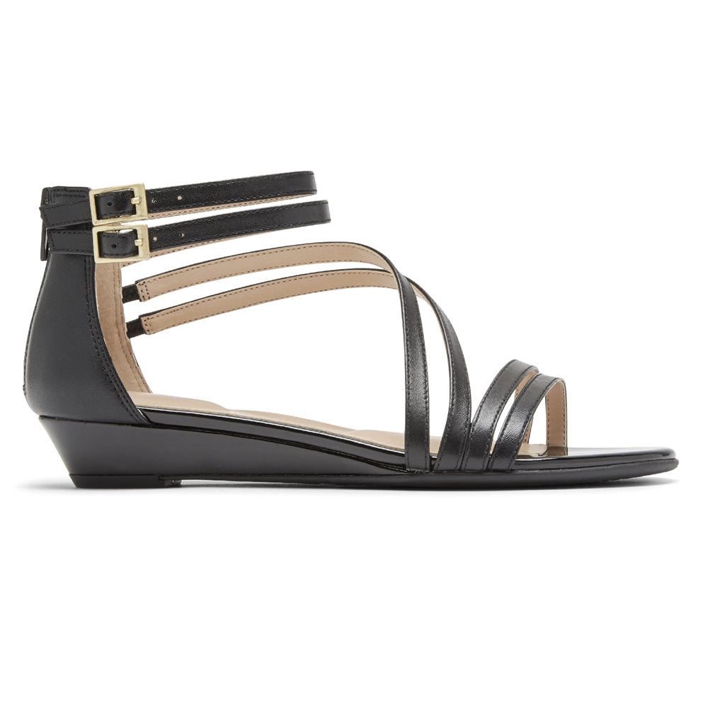 Sandalias Rockport Mujer Mexico - Total Motion Zandra Asymmetrical Negros - GMVCT9342